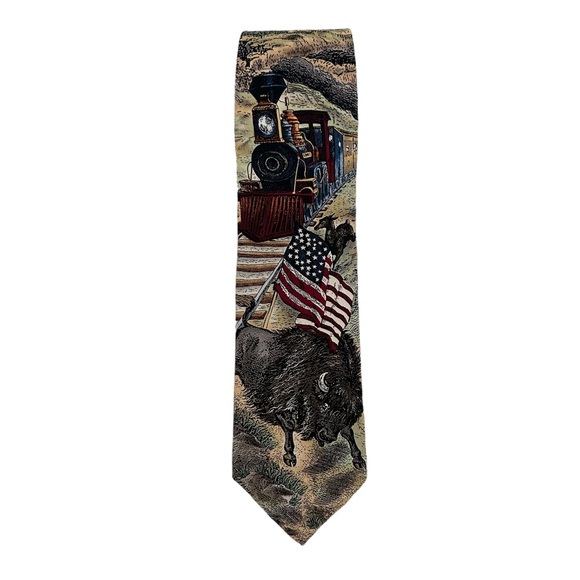 Tango by Max Raab Silk Americana Series Union Pacific Silk Tie - Picture 4 of 14